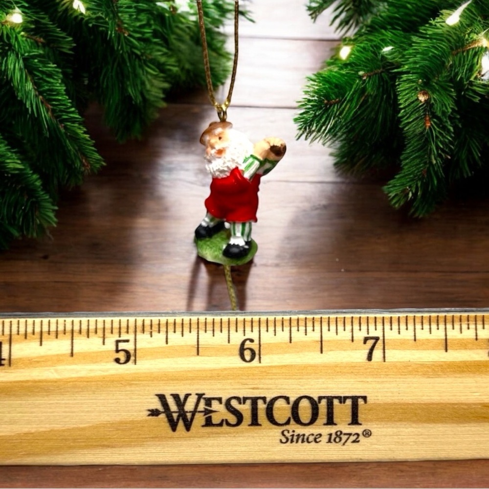 Golfing Santa w/ Dangling Golf Balls Christmas Ornament - Picture 4 of 6